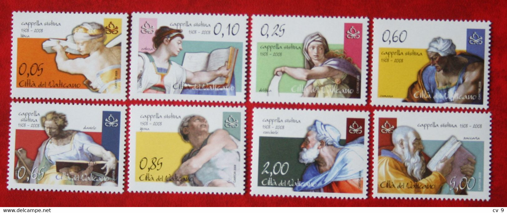 Sistine Chapel Michelangelo Paintings 2008 Mi 1603-1610 Yv 1456-1463 POSTFRIS / MNH / **  VATICANO VATICAN VATICAAN - Neufs