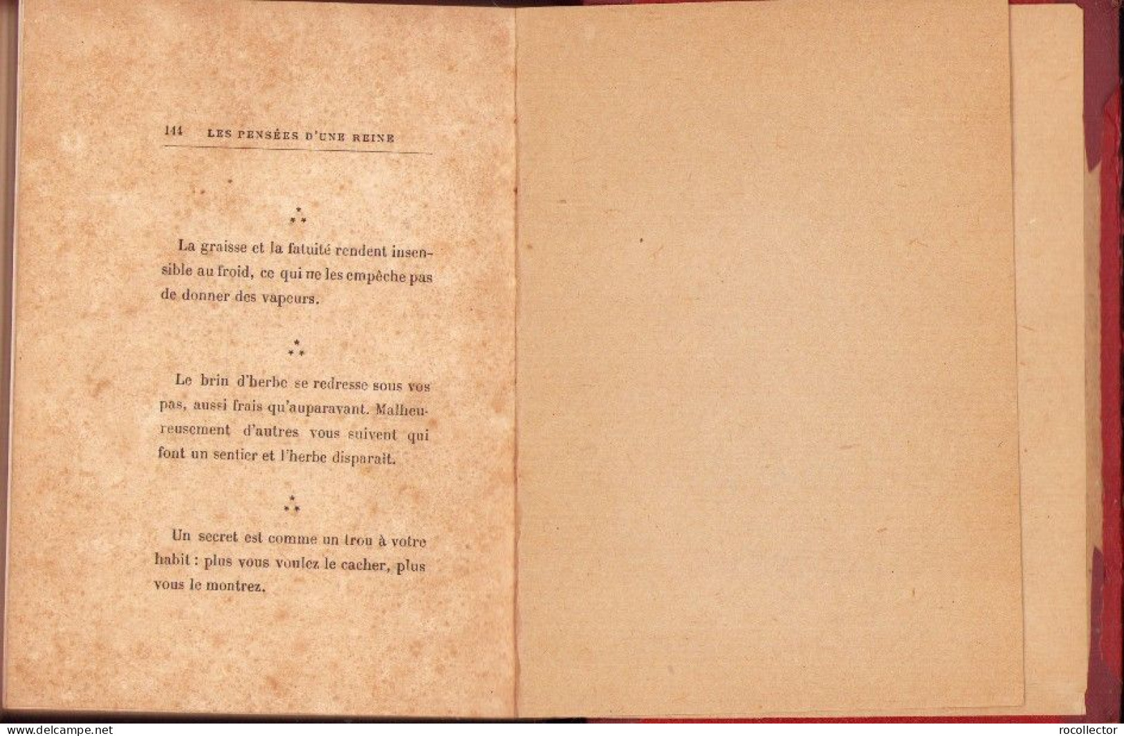 Les pensées d’une reine par Carmen Sylva, Calmann-Levy, editeurs, Paris MISSING 4 PAGES