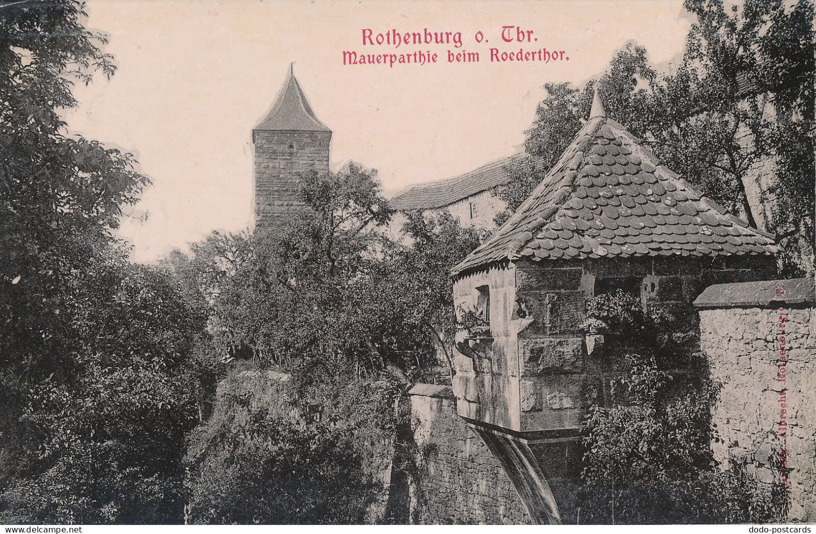 PC46827 Rothenburg O. Tbr. Mauerparthie Beim Roederthor. Albrecht. B. Hopkins - World