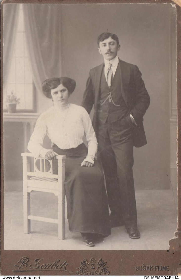 Elegant Couple Atelier Zoubek Susak Fiume Croatia - Anciennes (Av. 1900)