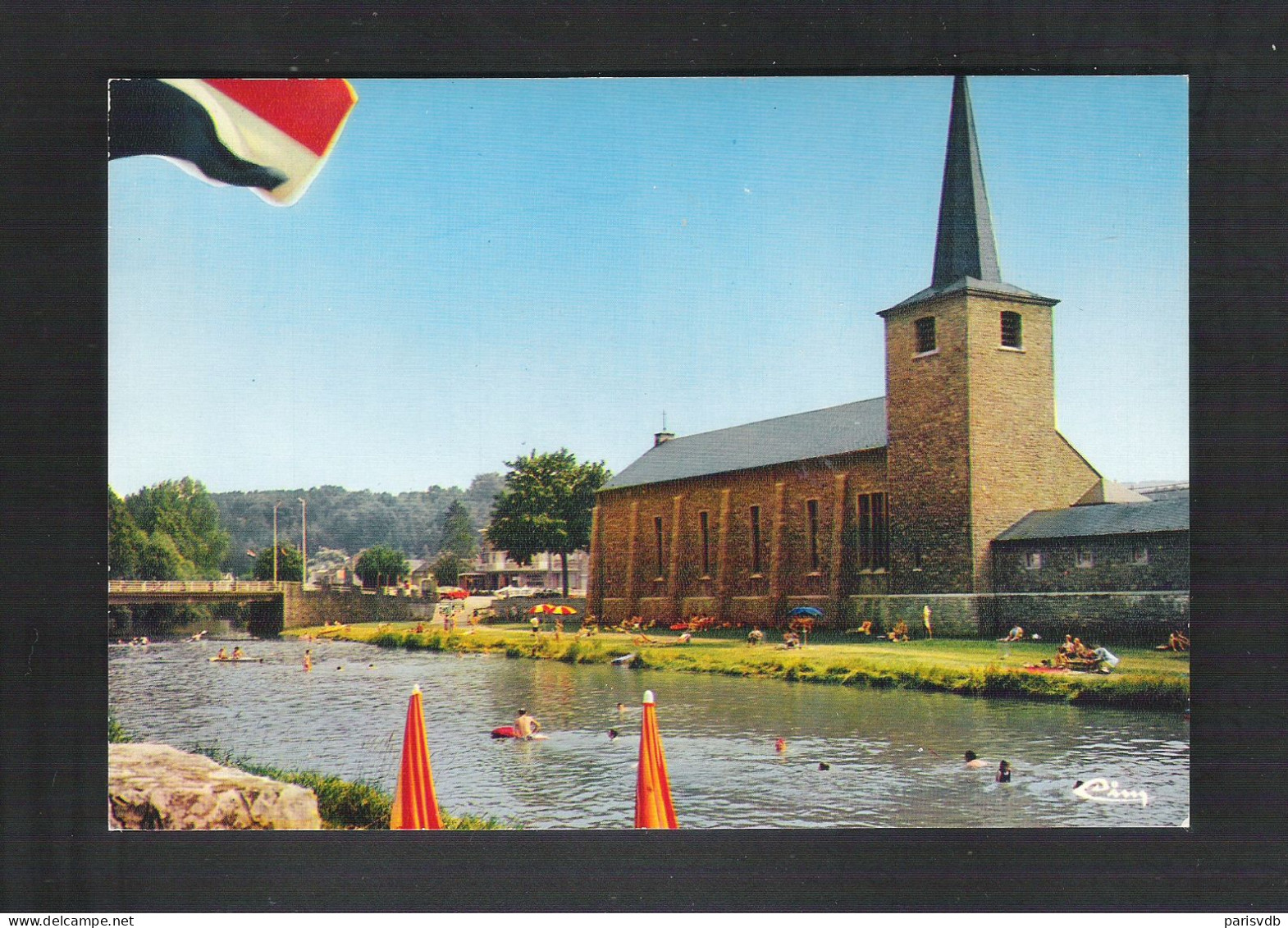 HOTTON SUR OURTHE - UNE PARTIE DU PLAN D'EAU ET L'EGLISE (7414) - Hotton