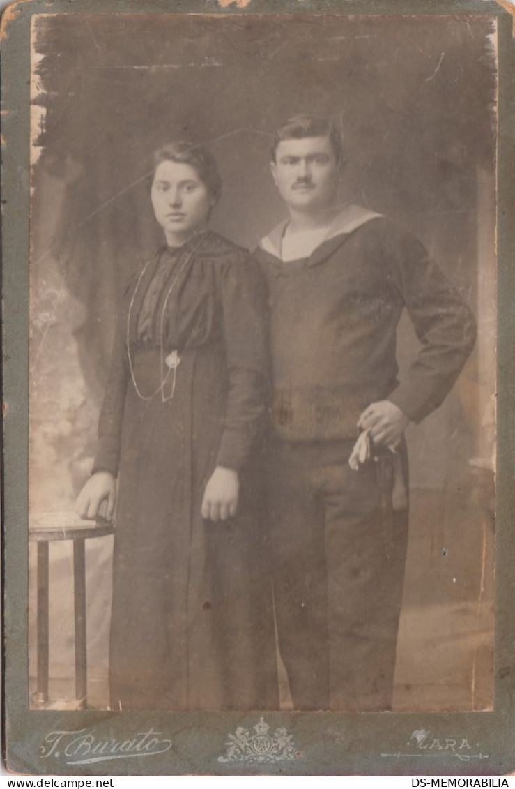 Kuk Kriegsmarine Sailor With Wife Atelier Burato Zara Zadar Croatia - Alte (vor 1900)