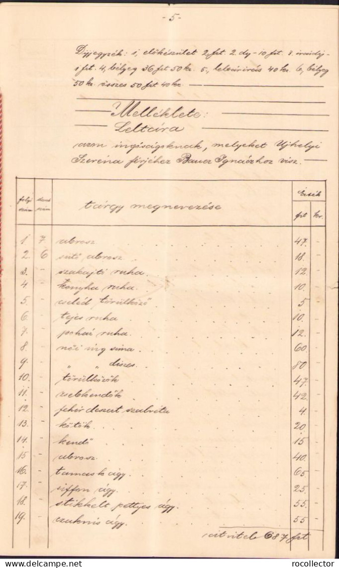 Hiteles Kiadvany Selling Document With Seal In Red Wax 1894 Hódmezővásárhely Hungary A2089 - Ohne Zuordnung