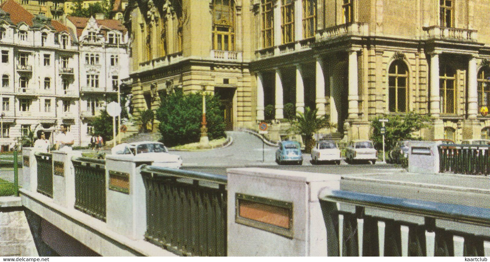 Karlovy Vary: SKODA 1000MB, FIAT-ZASTAVA 600/750, 2x TRABANT 601 - The Baths No.1 - (Czech) - Voitures De Tourisme