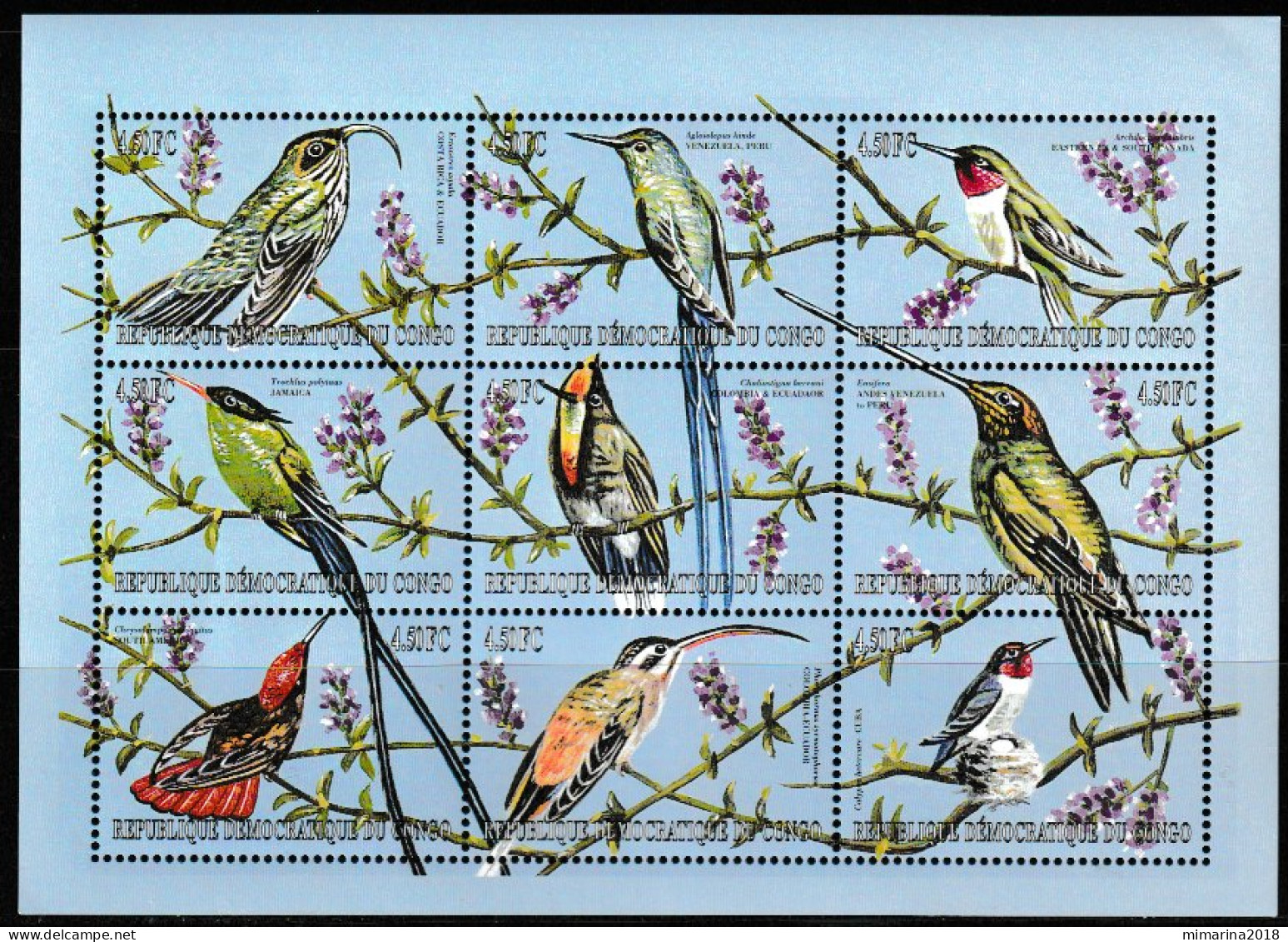 CONGO  2000  MNH  "BIRDS" - Autres & Non Classés