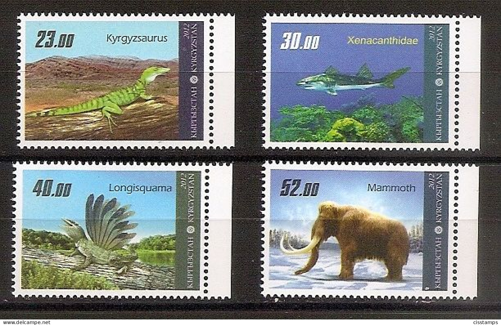 Kyrgyzstan●Kirgisien 2012●Prehistoric Animals●●Prähist. Tiere●Mi726-29A MNH - Prehistorics