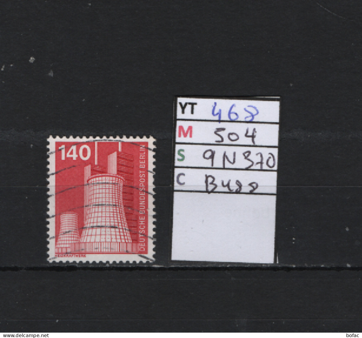 P. FIXE Obl 468 YT 504 MIC 9N370 SCO B488 GIB Centrale Thermique Industrie Et Technique 1975 1976 *Berlin* 75/03 - Used Stamps