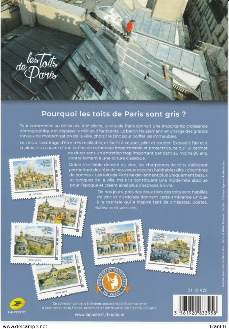 Les Toits De Paris - Neuf - 6 Timbres VP - Autoadhesif - Autocollant - Collector - Collectors