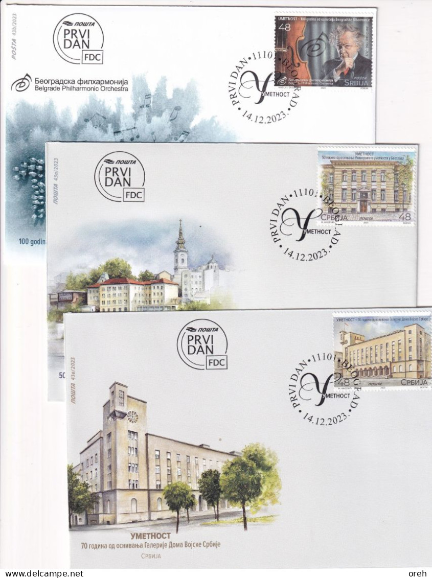 SERBIA 2023,ART,3V,FDC - Serbia