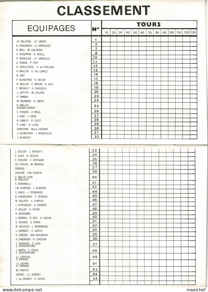 Circuit Paul Ricard 1000 KM - Programme 13-14-15 Aout 1974 + Dépliant 2 Volets + Billet "Enceinte Générale, 14 Aout 74" - Car Racing - F1