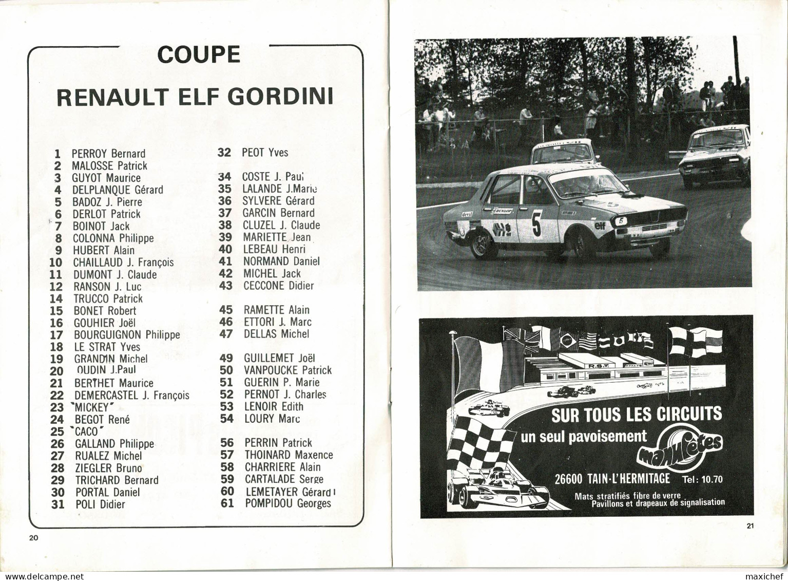 Circuit Paul Ricard 1000 KM - Programme 13-14-15 Aout 1974 + dépliant 2 volets + Billet "Enceinte générale, 14 aout 74"