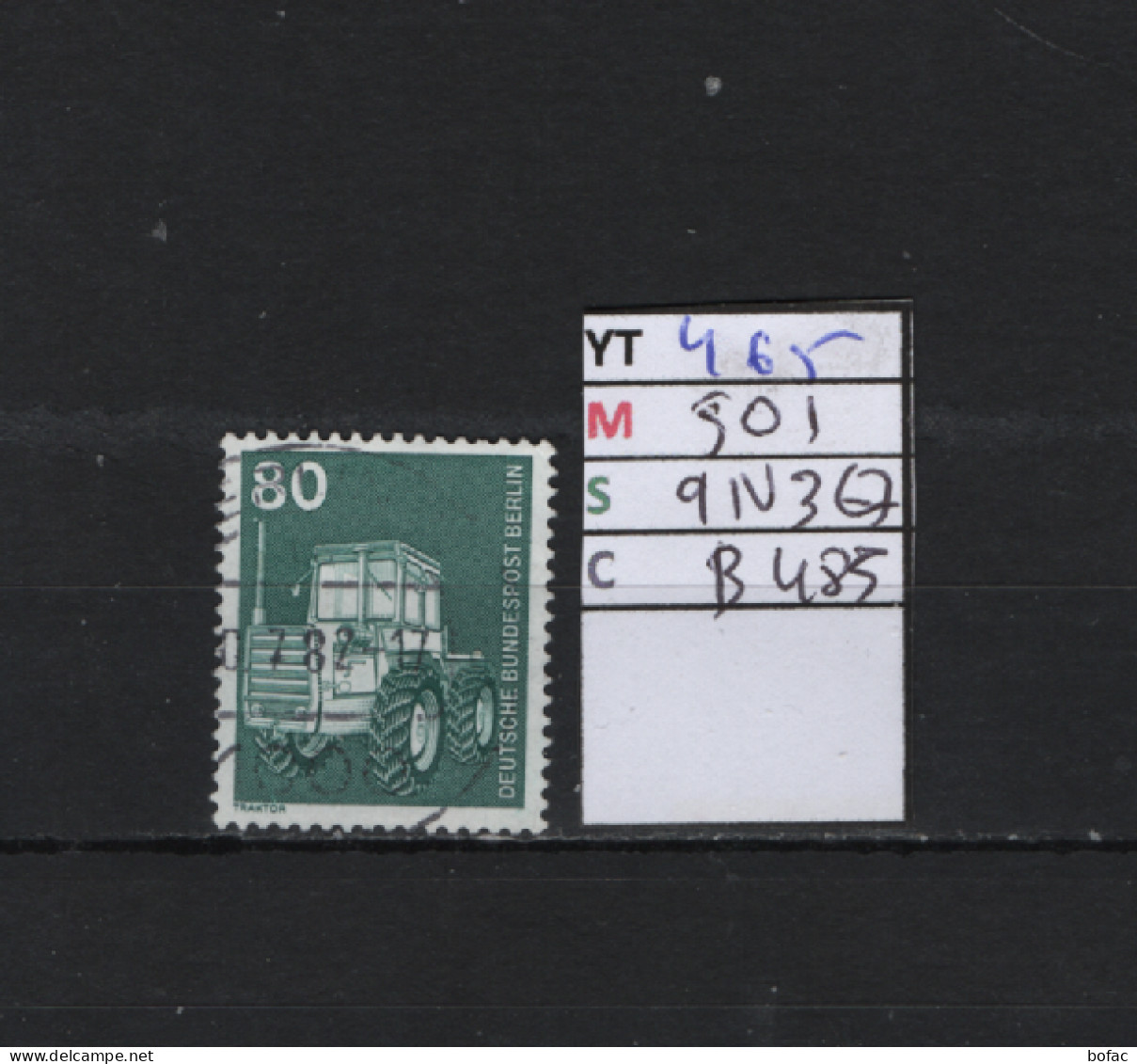 P. FIXE Obl 465 YT 501 MIC 9N367 SCO B485 GIB Tracteur Industrie Et Technique 1975 1976 *Berlin* 75/03 - Used Stamps