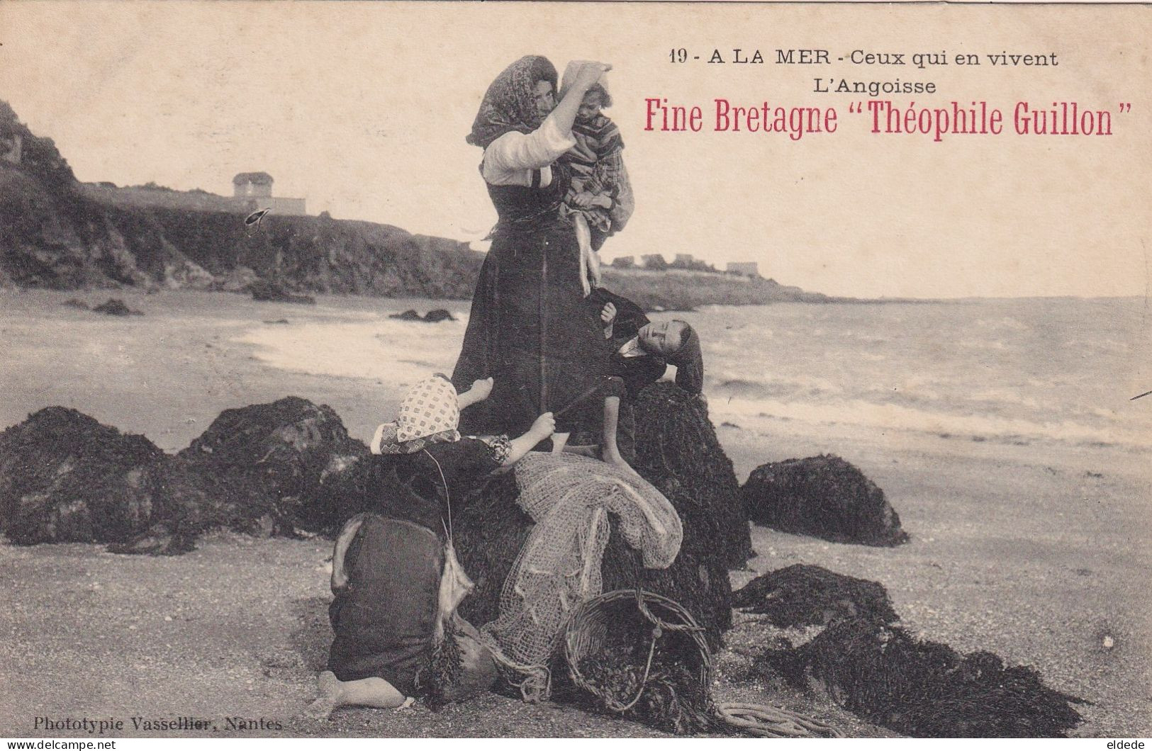 Publicité Huites Fine Bretagne " Theophile Guillon "  Angoise Femme Marin Pecheur - Publicidad