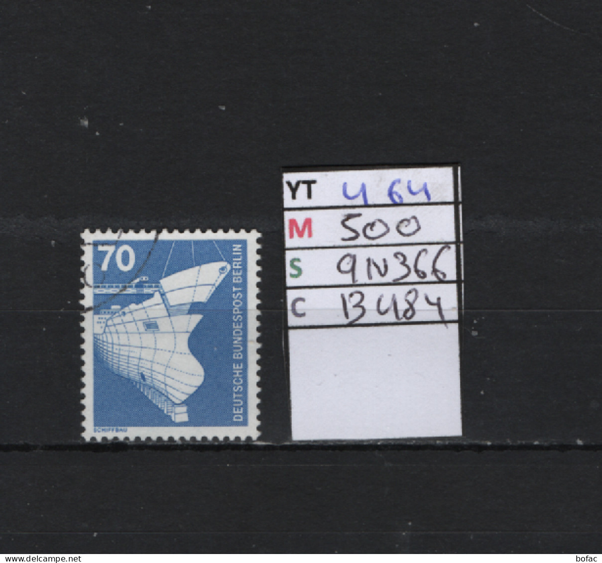 P. FIXE Obl 464 YT 500 MIC 9N366 SCO B484 GIB Construction Navale Industrie Et Technique 1975 1976 *Berlin* 75/03 - Used Stamps