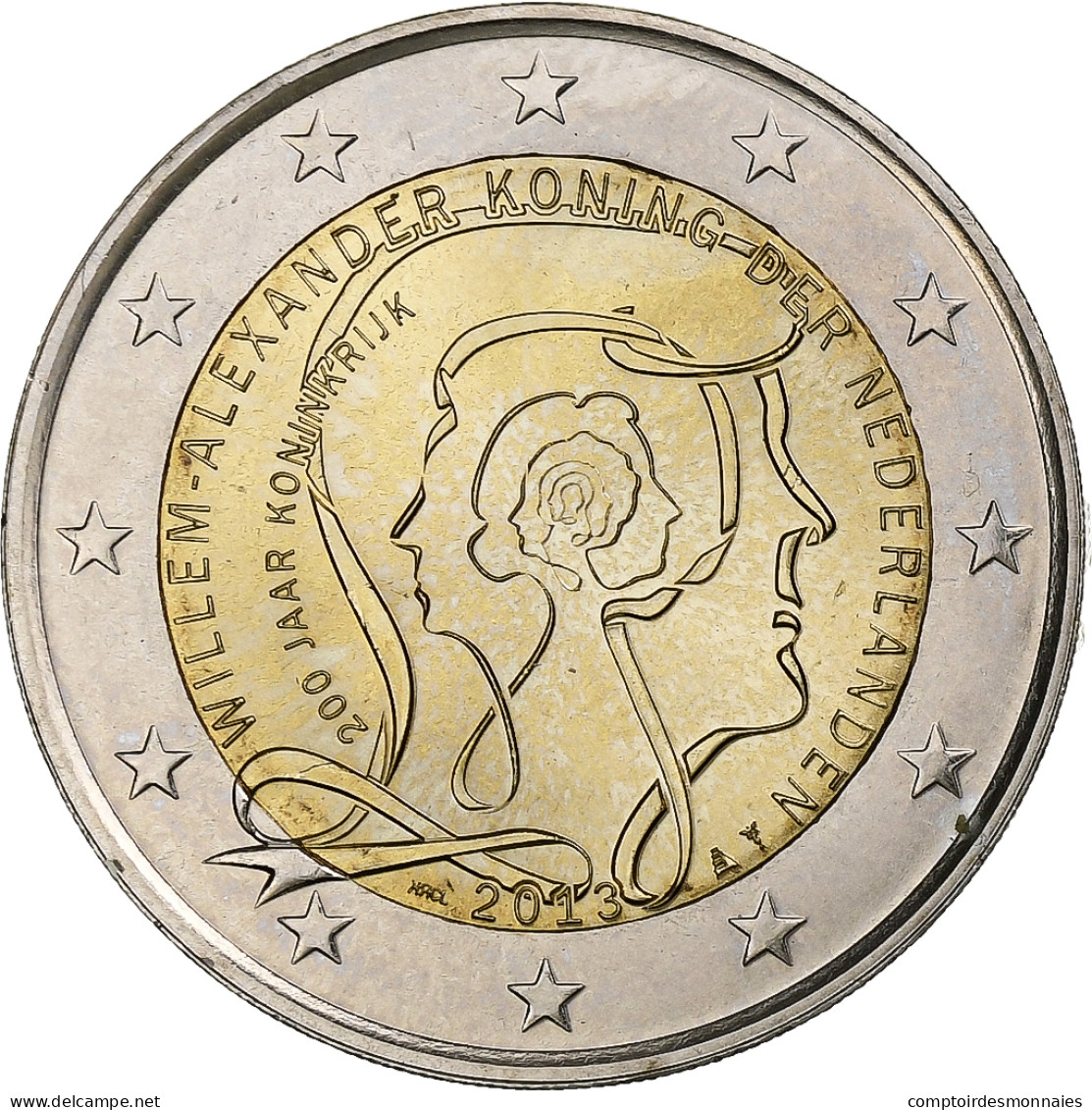 Pays-Bas, 2 Euro, 2013, Utrecht, Bimétallique, SUP - Nederland