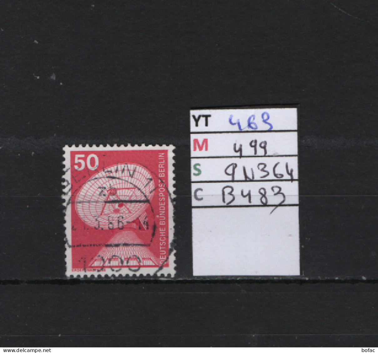 P. FIXE Obl 463 YT 499 MIC 9N364 SCO B483 GIB Station Terrestre Industrie Et Technique 1975 1976 *Berlin* 75/03 - Used Stamps