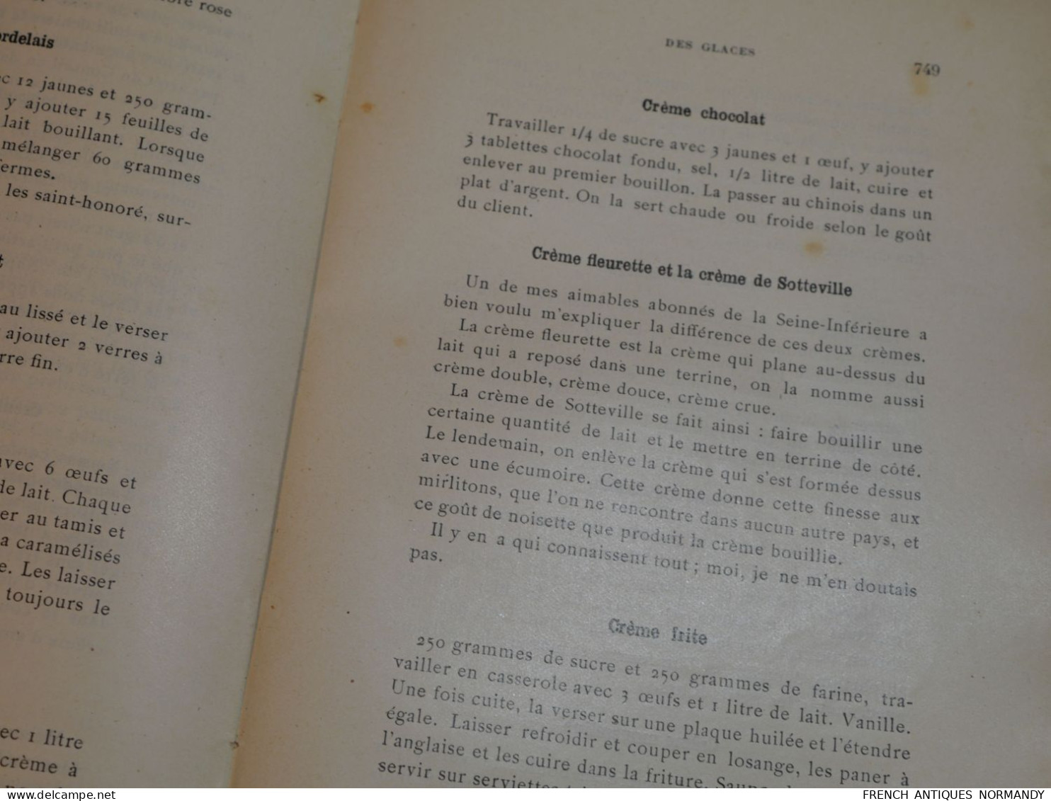 RARE livre Le Mémorial des glaces et entremets de cuisine et pâtisserie LACAM (Pierre) Edité par Paris, chez Lacam, 1922