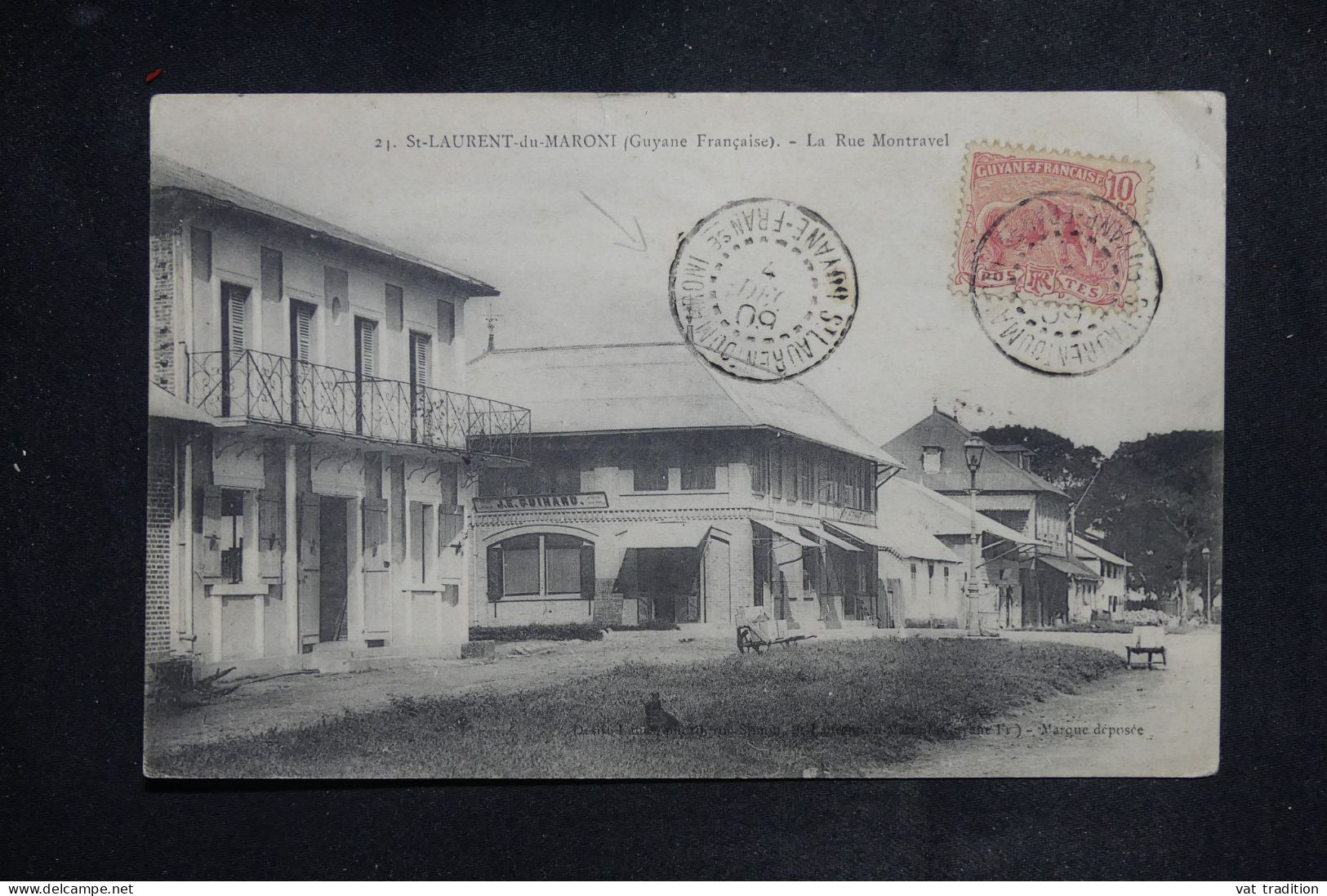 GUYANE  -Affranchissement De St Laurent Du Maroni Sur Carte Postale Pour Béziers En 1909  - L 150940 - Cartas & Documentos