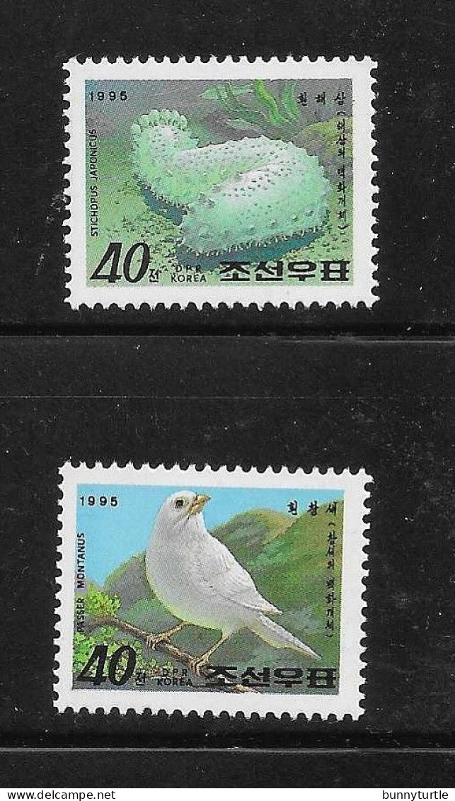 North Korea 1995 White Animals Tree Sparrow Sea Slug MNH - Corée Du Nord