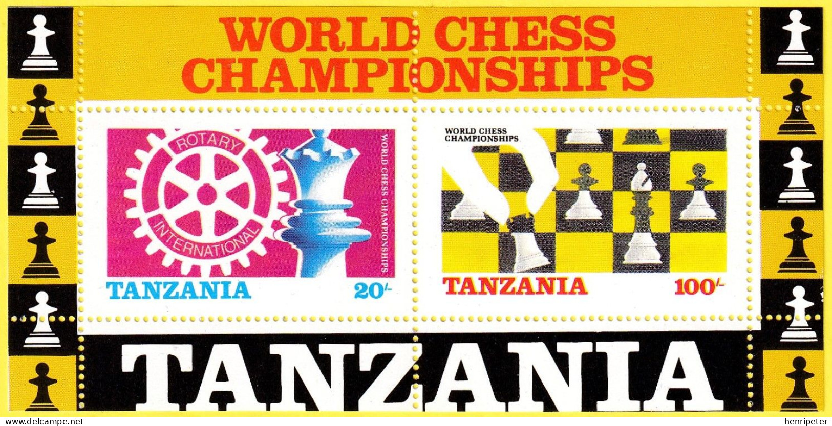 Bloc-feuillet Neuf** - Championnats Du Monde D'échecs - N° BF44 (Yvert Et Tellier)  - Tanzanie 1986 - Tanzania (1964-...)