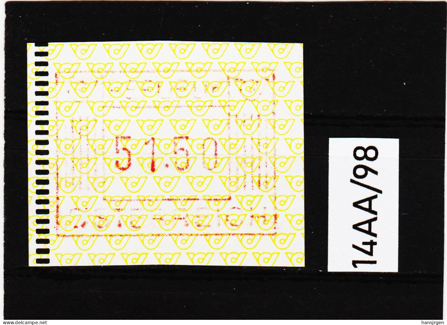 14AA/98  ÖSTERREICH 1983 AUTOMATENMARKEN 1. AUSGABE  51,50 SCHILLING   ** Postfrisch - Machine Labels [ATM]