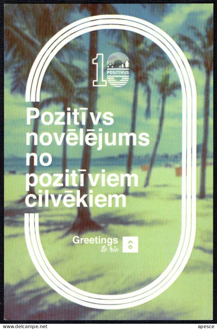 LATVIA - 10 POSITIVITY - POSITIVE LEAVE FROM POSITIVE PEOPLE - GREETINGS- PALM TREES - I - Other & Unclassified