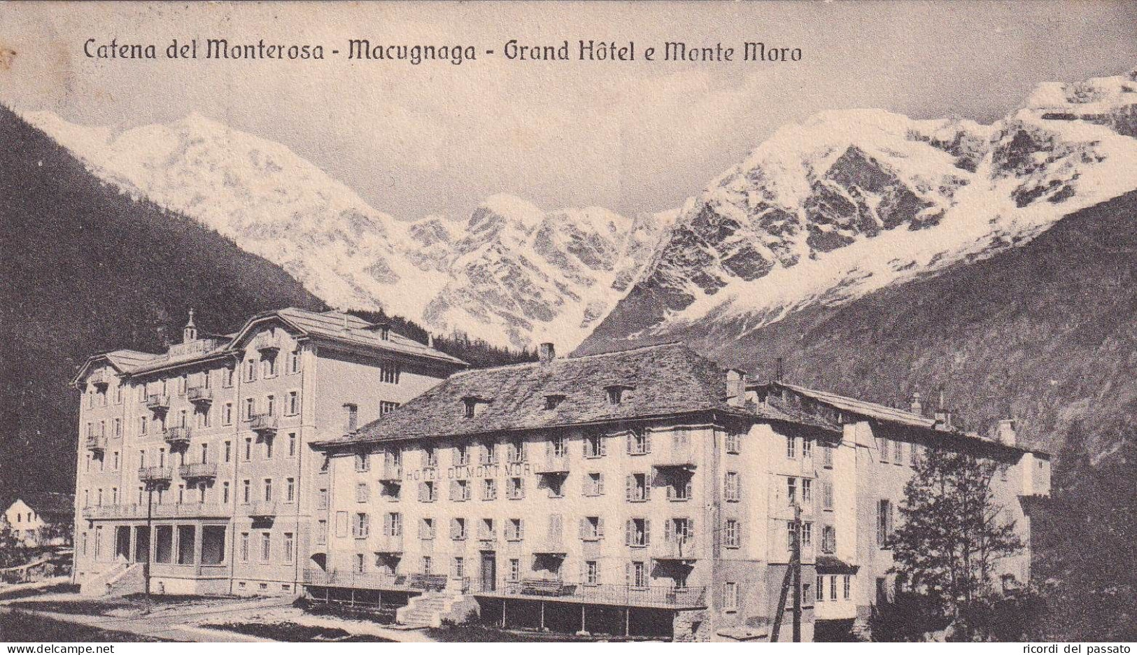 Cartolina Catena Del Monte Rosa - Macugnaga ( Verbano - Cusio - Ossola ) Grand Hotel E Monte Moro - Verbania