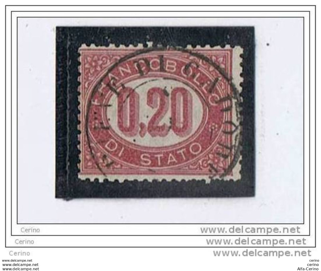 REGNO:  1875  SERVIZIO  -  0,20 C. LACCA  US. -  SASS. 3 - Dienstzegels