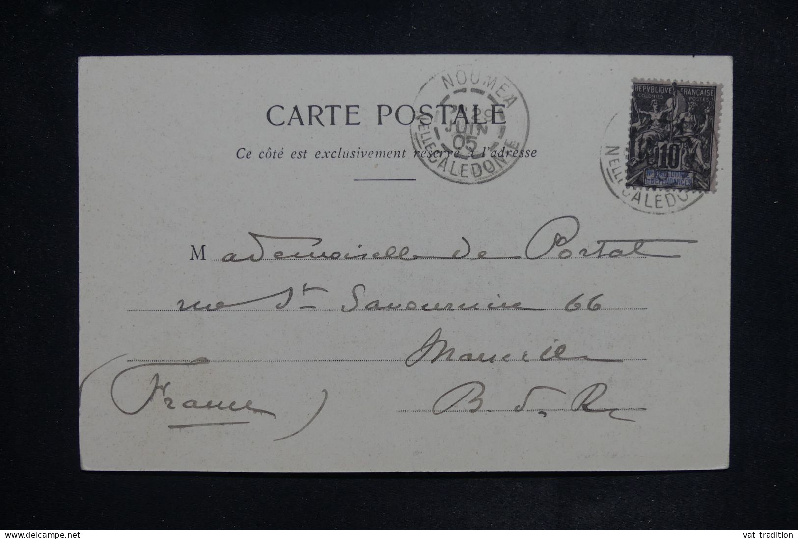 NOUVELLE CALÉDONIE - Affranchissement De Nouméa Sur Carte Postale En 1905 Pour La France  - L 150946 - Storia Postale