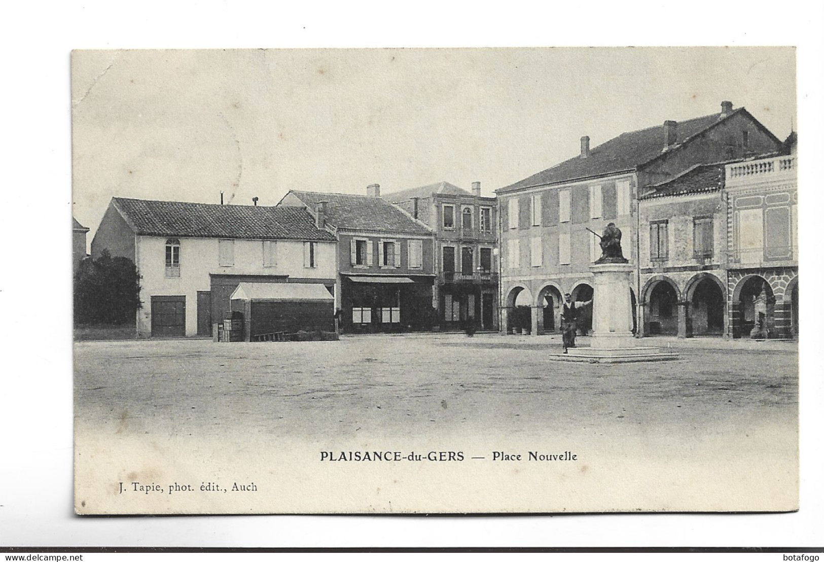 CPA   DPT  32 PLAISANCE DU GERS ,PLACE NOUVELLE En 1905! - Autres & Non Classés