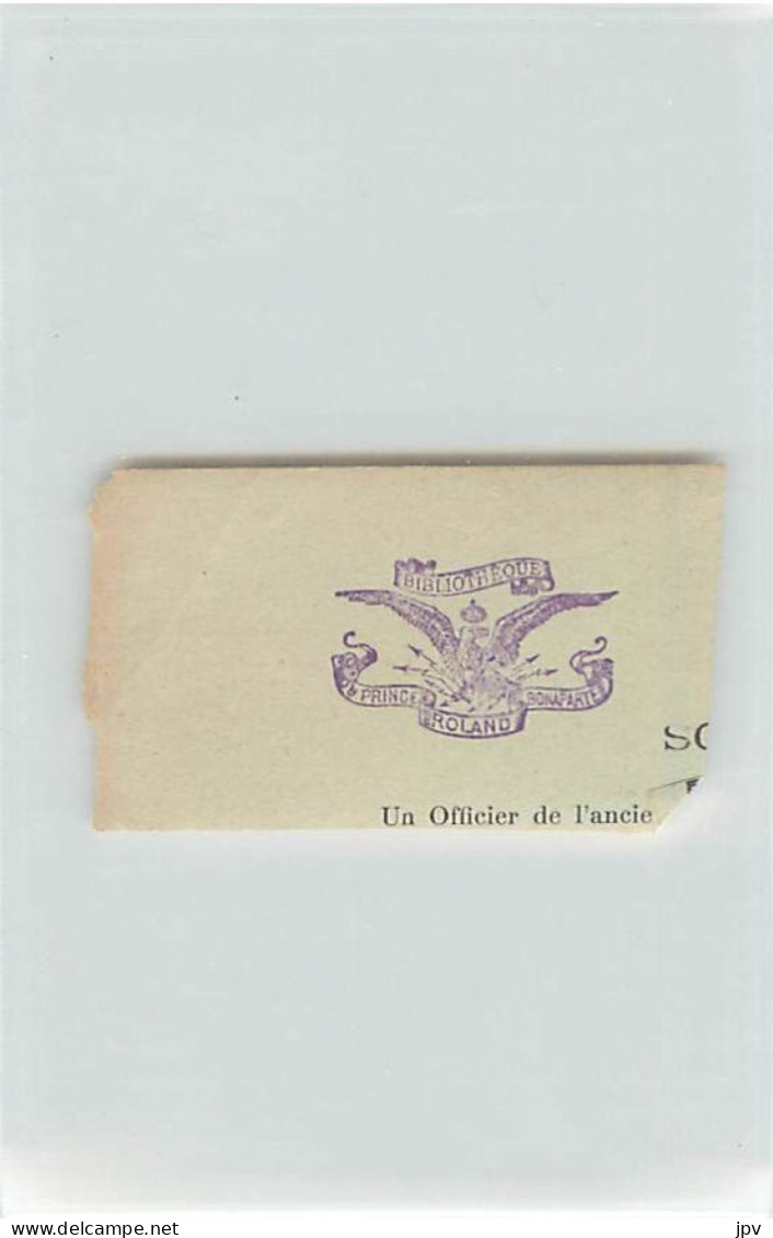 EX-LIBRIS PROVENANT DE LA BIBLIOTHEQUE DU PRINCE ROLAND BONAPARTE. - Exlibris