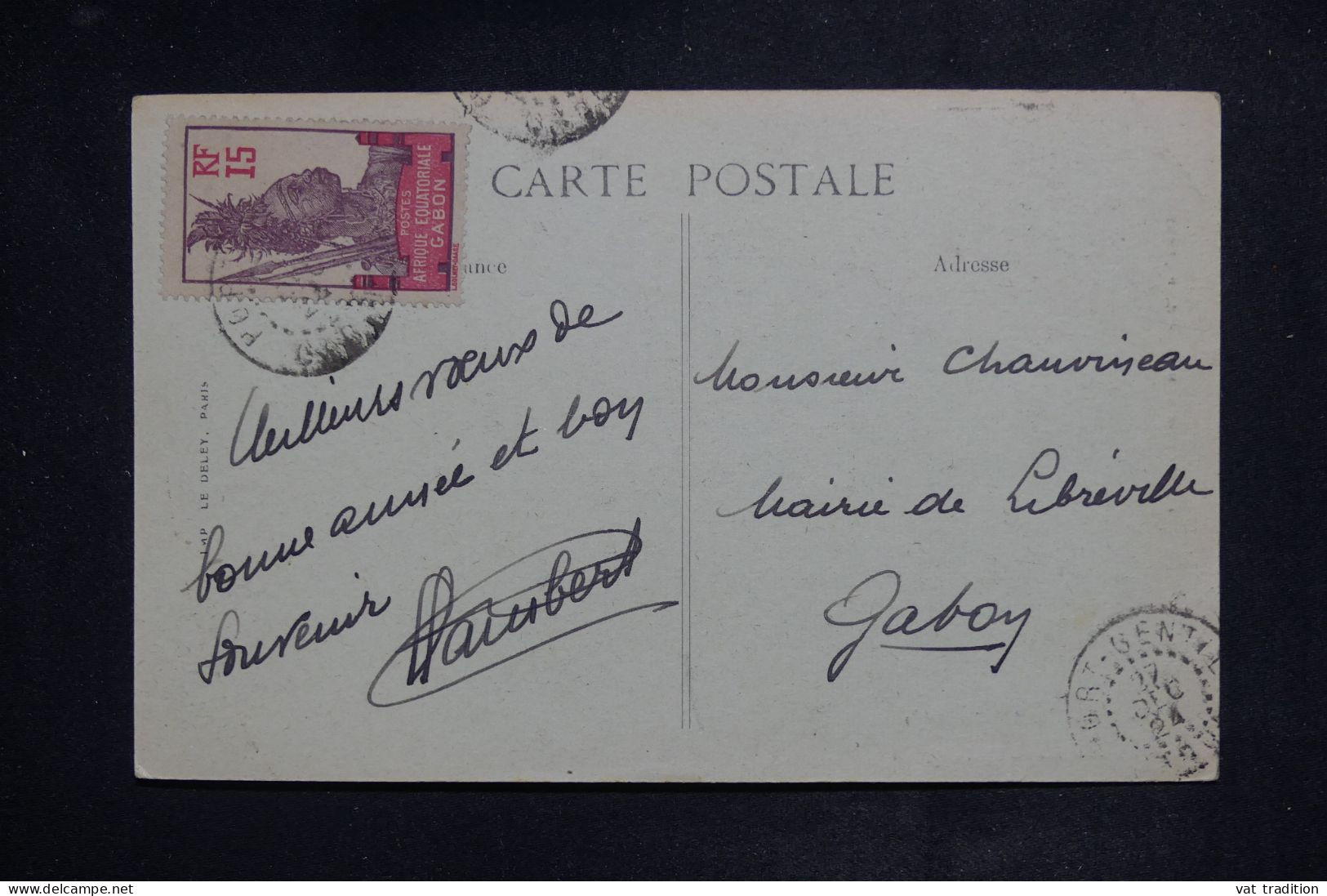 GABON - Affranchissement De Port Gentil Sur Carte Postale (Samba ) En 1924 Pour Libreville  - L 150947 - Covers & Documents