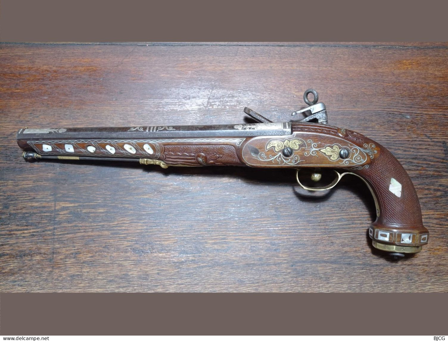 Grand Et Riche Pistolet à Silex - Platine à La Morlaque (miquelet) - Russie Caucase Vers 1830 - TBE - Sammlerwaffen