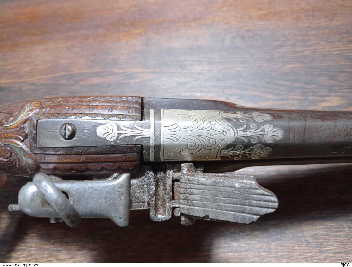 Grand et riche Pistolet à silex - platine à la Morlaque (miquelet) - Russie Caucase vers 1830 - TBE