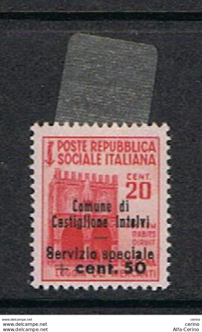 CASTIGLIONE  D' INTELVI:  1945  MONUMENTI  DISTRUTTI  -  50 C. /20 C. ROSA  L. -  TIMBRETTO  SCOTTO  -  SASS. 3 - Emissioni Locali/autonome