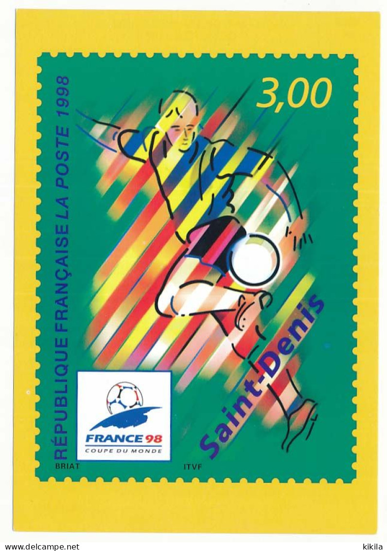 Carton 10,5 X 15 Timbre Poste France "Saint-Denis Coupe Du Monde De Football" 3,00F   N° 3131 (Y&T) - Stamps (pictures)