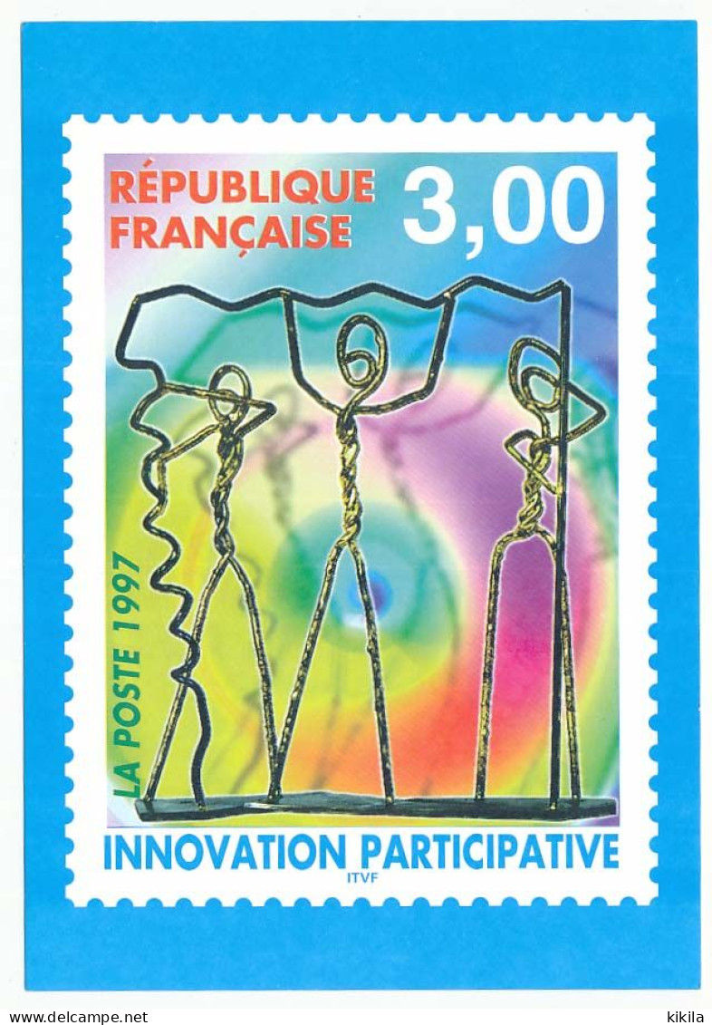 Carton 10,5 X 15 Timbre Poste France "Innovation Participative" 3,00F   N° 3043 (Y&T) - Stamps (pictures)