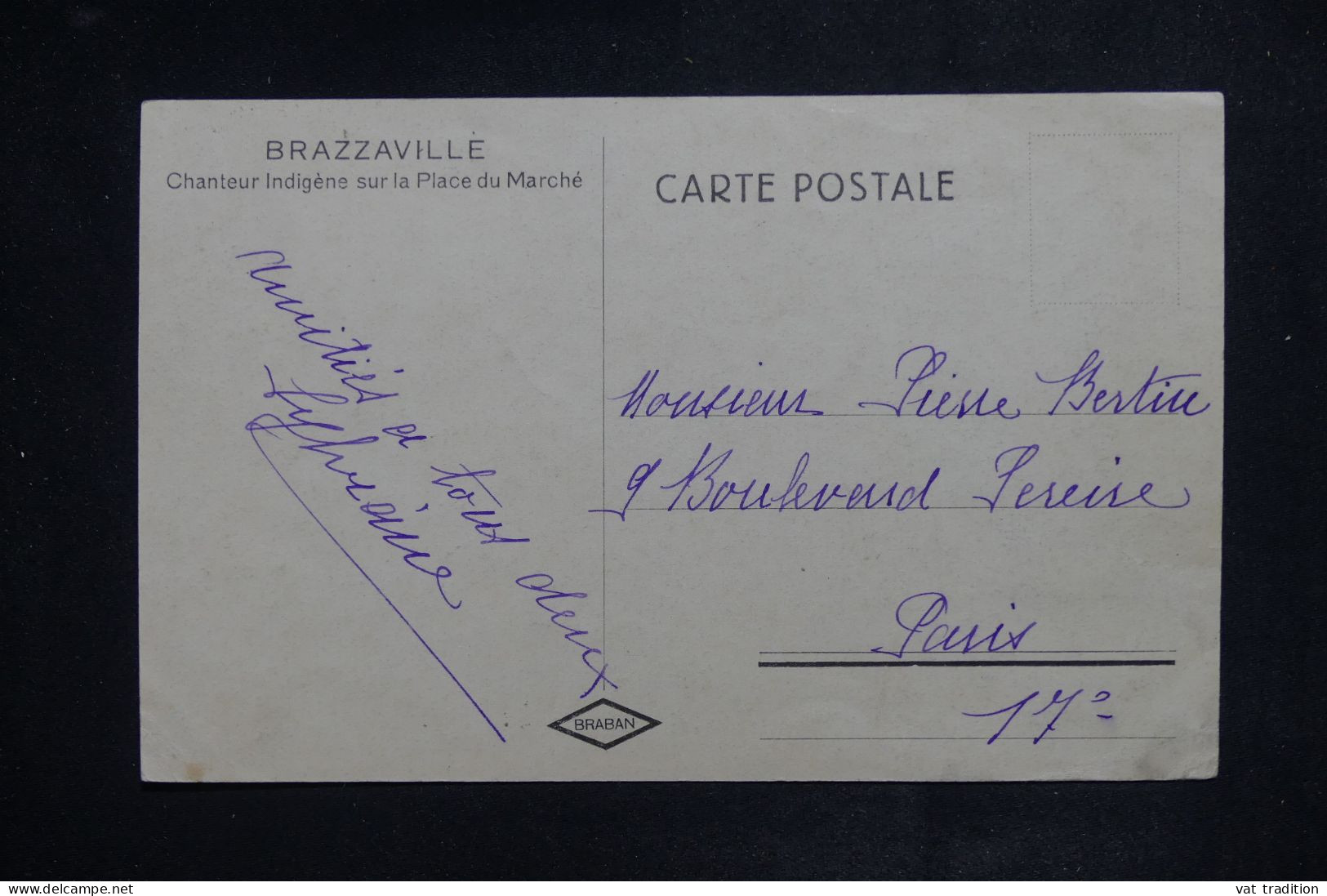 AEF - Affranchissement Surchargé Sur Carte Postale De Brazzaville Pour La France - L 150951 - Lettres & Documents