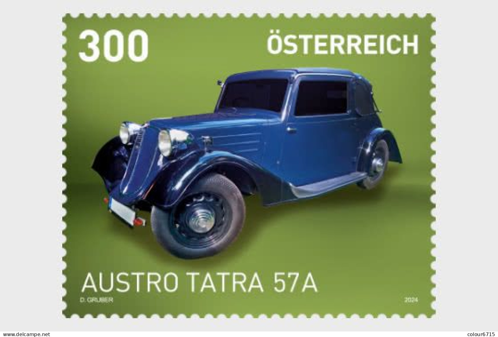 Austria 2024 Classic Austrian Cars - Austro Tatra 57A Stamp 1v MNH - Neufs
