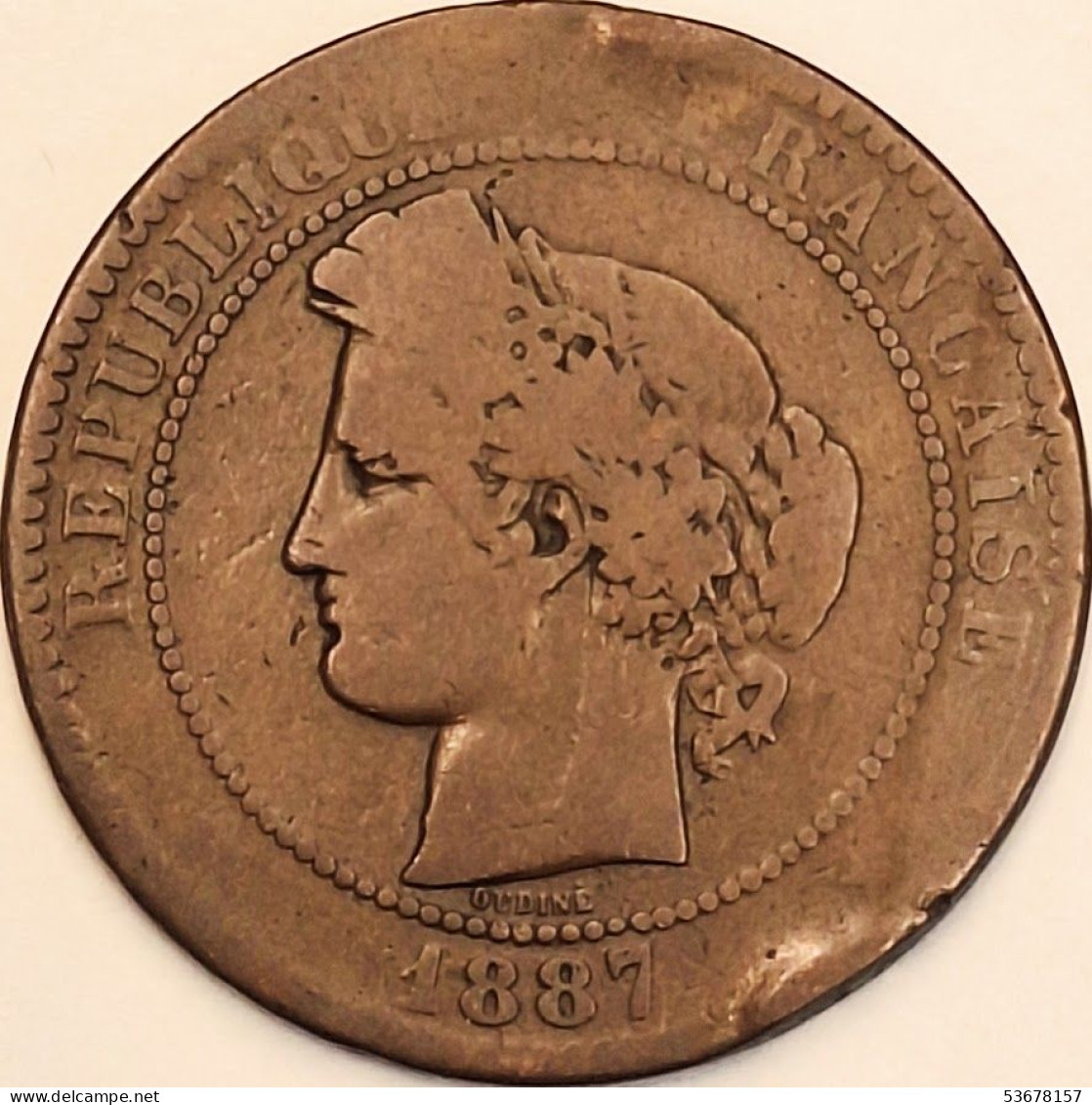 France - 10 Centimes 1887 A, KM# 815.1 (#3983) - 10 Centimes