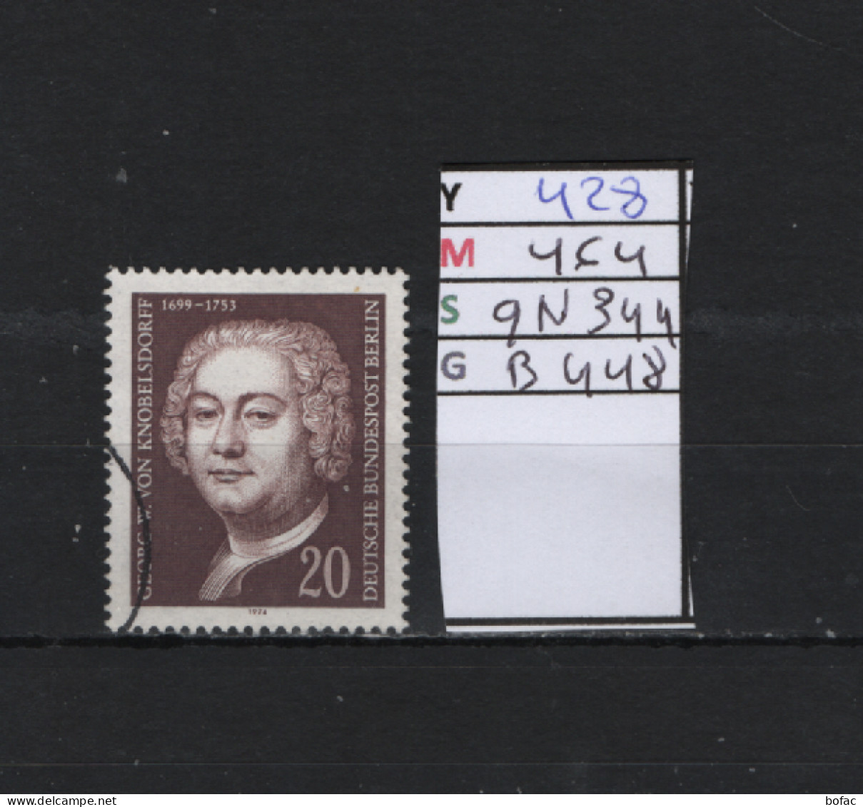 P. FIXE Obl 428 YT 464 MIC 9N344 SCO B448 GIB Georg Wenzeslaus Von Knobelsdorff 1974*Berlin* 75/03 - Used Stamps