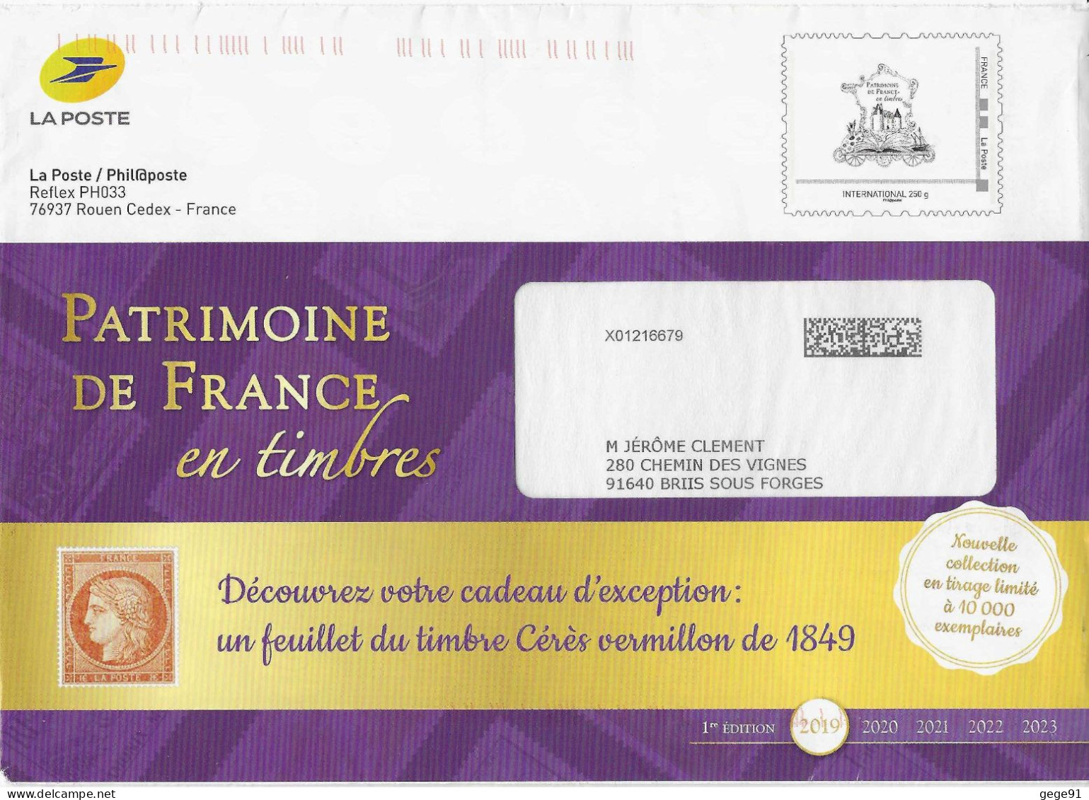 Pap De Service International _ Patrimoine En France - Official Stationery