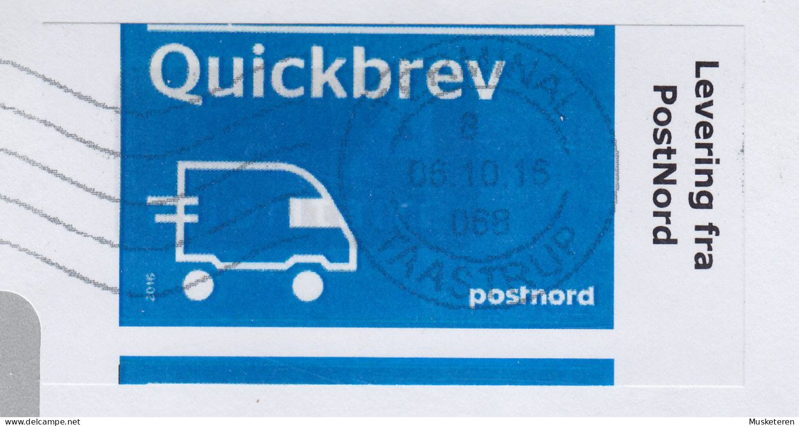 Denmark Postsag Service Des Postes 'Quickbrev' Label POSTNORD TERMINAL TAASTRUP 2016 Cover Brief 'Shift' ERROR Variety - Variétés Et Curiosités