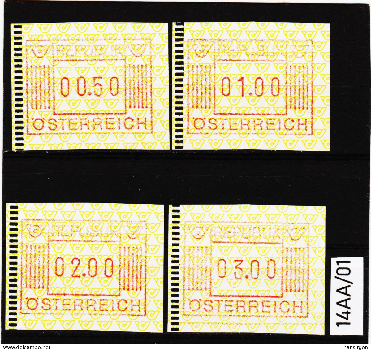 14AA/01 ÖSTERREICH 1983 AUTOMATENMARKEN 1. AUSGABE  A N K 73/4+76+78   ** Postfrisch - Automatenmarken [ATM]