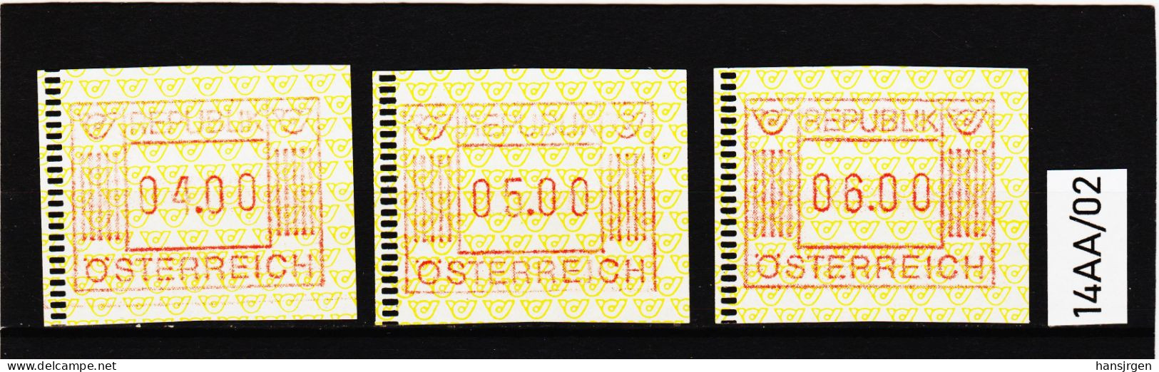 14AA/02 ÖSTERREICH 1983 AUTOMATENMARKEN 1. AUSGABE  A N K 80 + 82 + 84   ** Postfrisch - Neufs