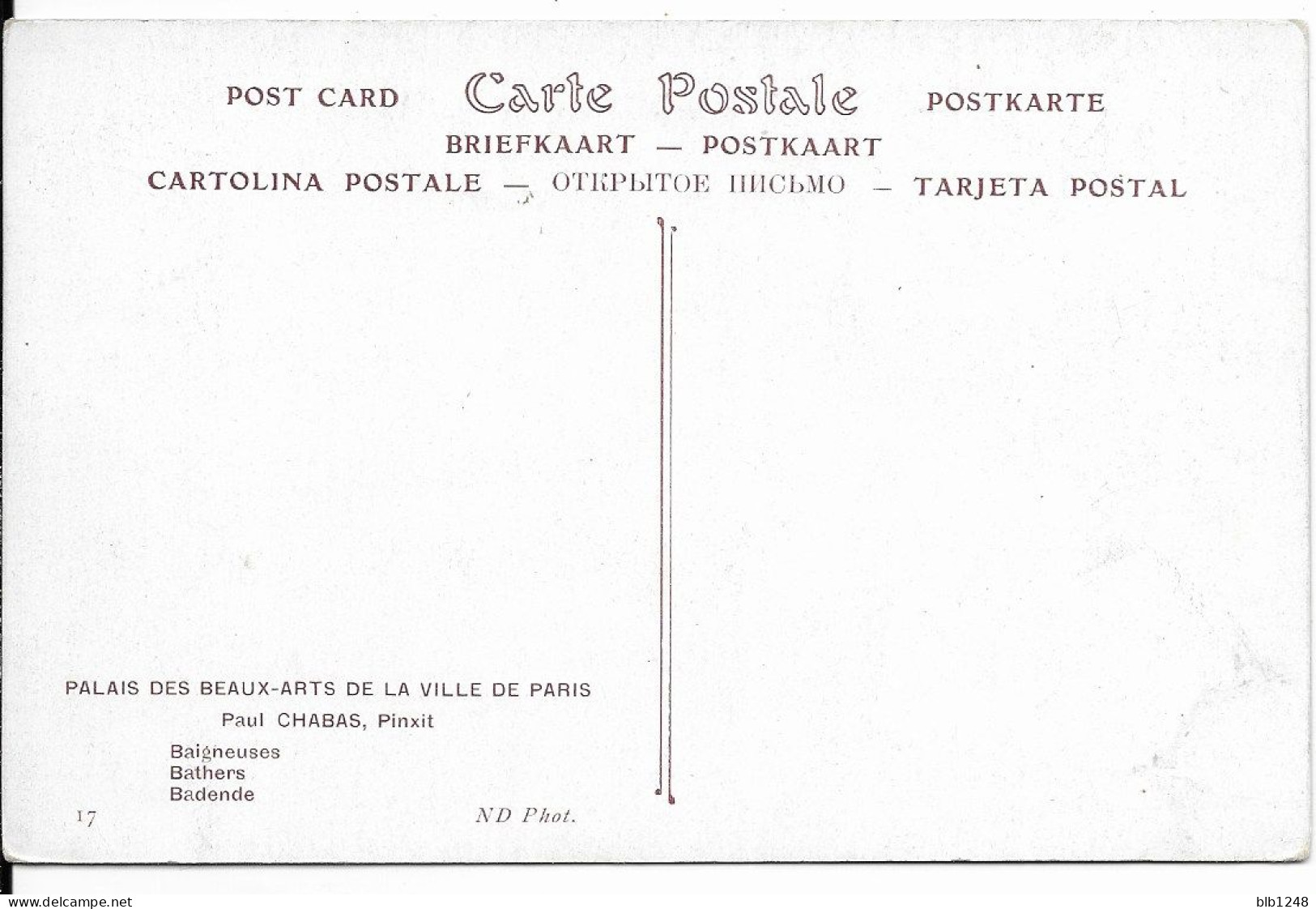 CP  Arts > Peintures & Tableaux Paul Chabas Baigneuses  Palais Des Beaux Arts De La Ville De Paris - Pintura & Cuadros