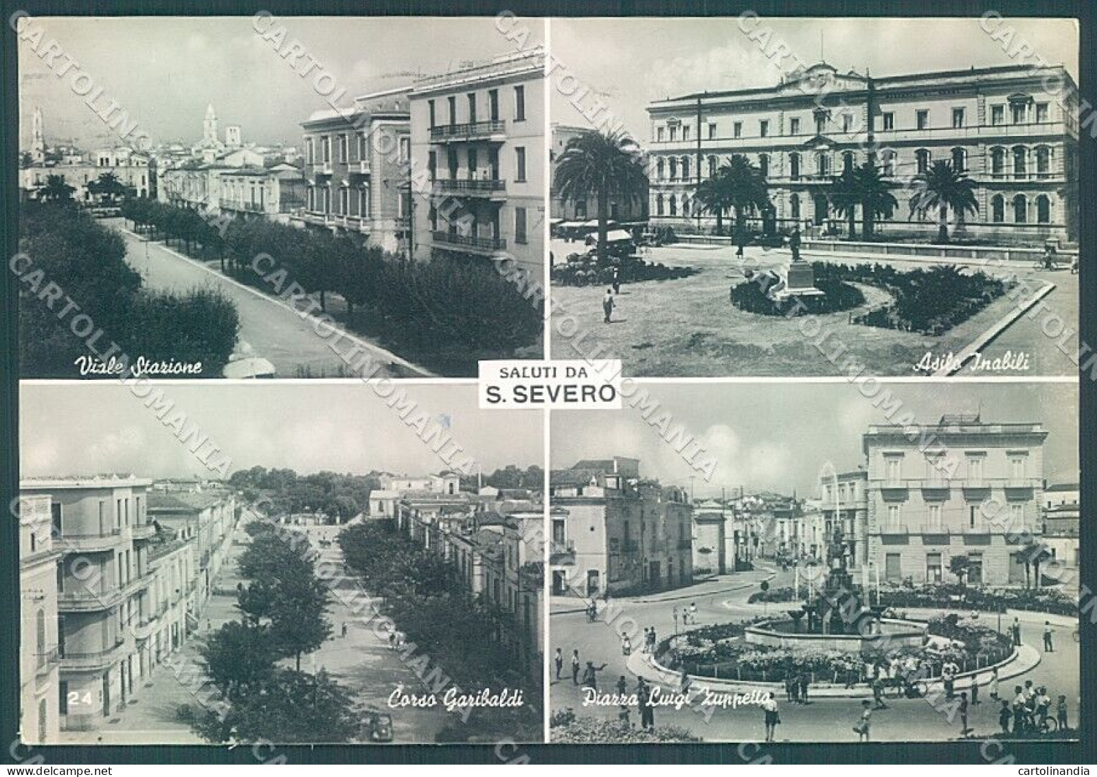 Foggia San Severo Corso Garibaldi Saluti Da Foto FG Cartolina JK4134 - Foggia