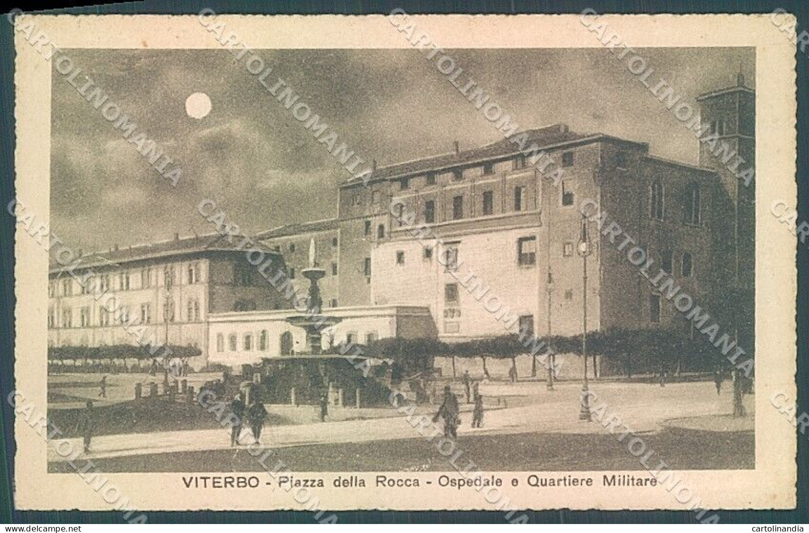 Viterbo Città Piazza Della Rocca Ospedale Chiaro Di Luna Cartolina JK4358 - Viterbo