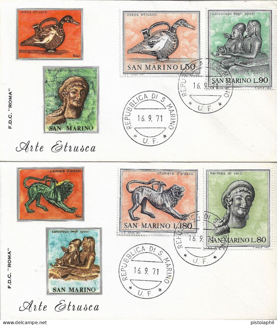 2 Fdc Roma: ARTE ETRUSCA 1971 - No Viaggiate - FDC