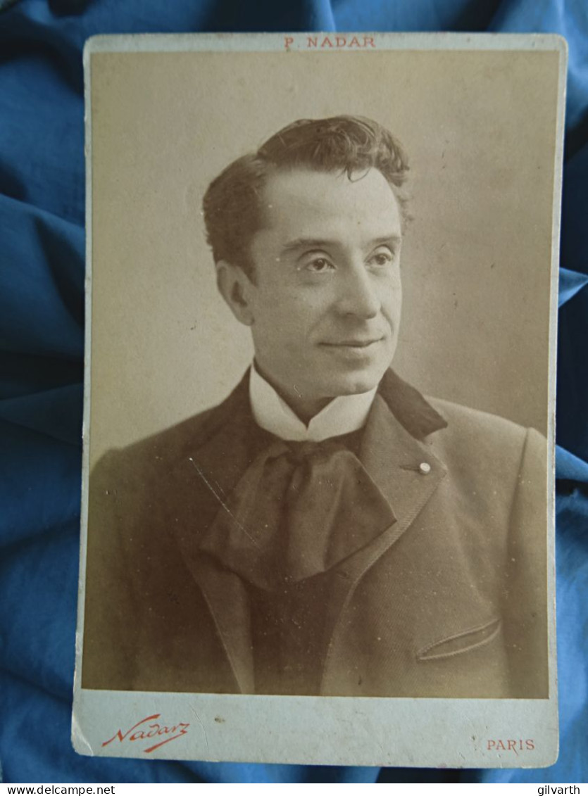 Photo Format Cabinet P. Nadar à Paris - Jules Truffier (1856-1943) Acteur, Comédie Française, Circa 1895 L675 - Oud (voor 1900)